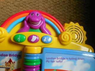 BARNEY THE DINOSAUR INTERACTIVE MUSICAL NURSERY RHYMES TOY SING ALONG BOOK 2