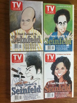 Tv Guide May 9 - 15,  1998: A Fond Farewell To Seinfeld - 4 Collectible Issues