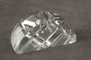 Vintage Lead Crystal Cross Cut Paperweight Dome Taper Candle Holder