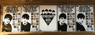 Set Of Five 1982 Emi Uk 1982 Beatles Promo Posters For 20th Anniversary.  Rare