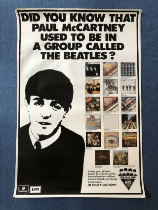 Set Of Five 1982 EMI UK 1982 Beatles Promo Posters For 20th Anniversary.  Rare 3