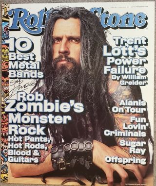 Rob Zombie Rare Autographed Rolling Stone Poster