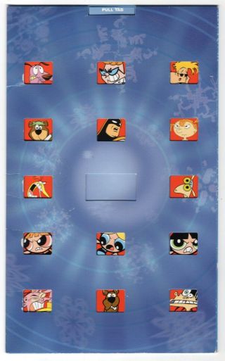 Vintage 2000 Mechanical " Cartoon Network " Christmas Card W/ Many Characters