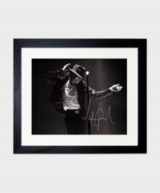 Michael Jackson Signed Autograph Photo Print Framed Thriller
