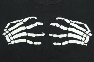 Black Womens Rare 2001 Misfits Girls Band Shirt Skeleton Hands XL 3