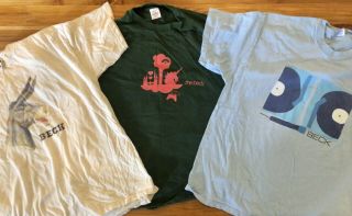 3 Vintage Xl Beck T - Shirts: " Two Turntables ",  " Donkey " And Rare " The Beck ".