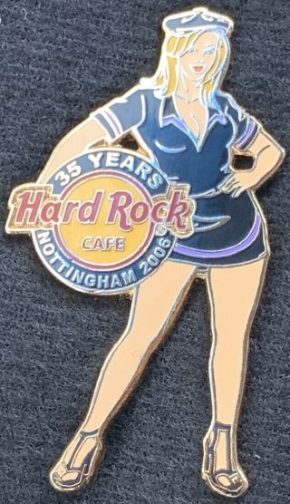 Hard Rock Cafe Nottingham 2006 35 Year Pin 35th Anniversary Server Girl 33962