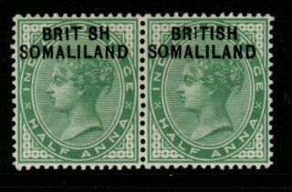 Somaliland Sg1/1a 1903 ½a Yellow - Green " Brit Sh " Var Mtd