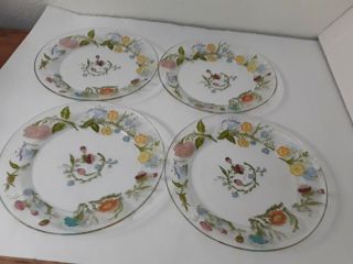 Vintage Salad (4) Dinner Plates Dorothy Thorpe Wildflowers/floral Harves Rare