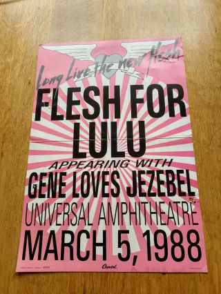 Flesh For Lulu Gene Loves Jezebel Universal Amphitheatre La 3/5/1988 Poster