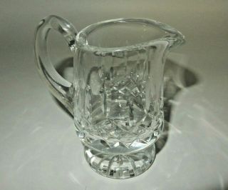 Waterford Crystal Lismore Pattern Footed Creamer Milk Handle 4 - 1/2 " Signed