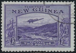 1935 Guinea £2 Bulolo Goldfields Airmails,  Sg 204,  Fine