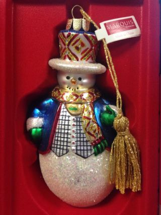 Waterford: Marquis " Top Hat Snowman " Nib W/original Tags - Retired