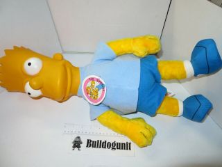 1990 22” Bart Simpsons Plush Stuffed Toy With Tag Blue Shirt Acme