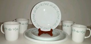 Set Of 11 Corelle Country Cottage 4 Dinner Plates & 3 Bread Plates & 4 Mugs