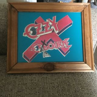 Vintage Ozzy Osbourne Paper Plaque In Wood Frame 12 1/2” X 10 1/2”