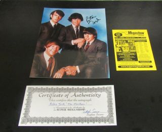The Monkees Peter Tork Hand Signed Autograph 8 X 10 Color Photo With C.  O.  A.  (b)