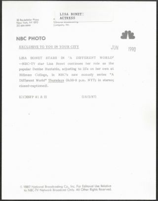 Lisa Bonet A Different World 1990 NBC TV Promo Photo 90s Comedy 2