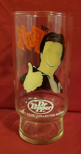 Vintage 1977 The Fonz Fonzie Happy Days Dr Pepper Glass Paramount Pictures 3