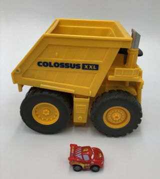 Disney Pixar Cars Micro Drifters Colossus Xxl Dump Truck With Lightning Mcqueen