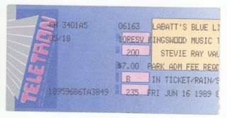 Rare Stevie Ray Vaughan 6/16/89 Toronto Ontario Canada Concert Ticket Stub Srv