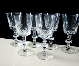 6 Vintage Cut Crystal Port Wine Glasses 6 "