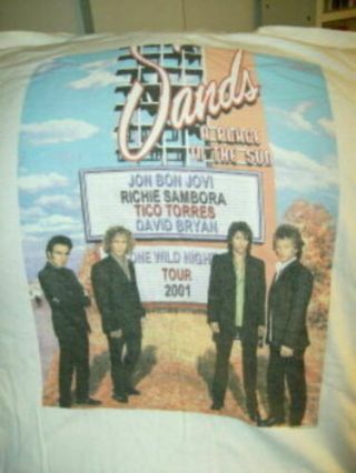 Bon Jovi Sands Hotel 2001 White Size L T - Shirt - 21.  5 Inches Across Chest