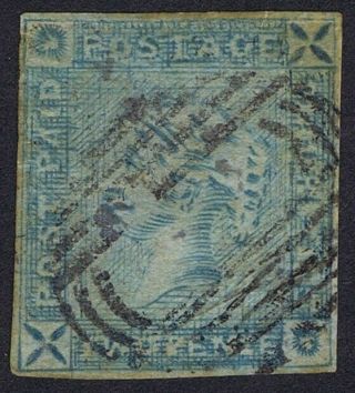 Mauritius 1859 Sg38 2d Blue Lapirot Intermediate 4m Barred Void Pos.  11 Cat.  £1400