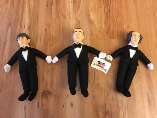 1999 Play By Play Three 3 Stooges Collector Dolls Plush Larry Curly Moe