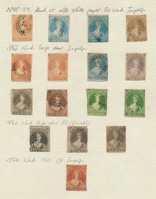 Zealand Stamps 1858 - 1864 Qv Chalon Heads Inc 4x No Wmk Sg 8 11 To 1864 97
