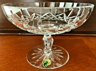 Waterford Crystal Lismore Footed Round Compote Candy Dish Multi - Sided Stem