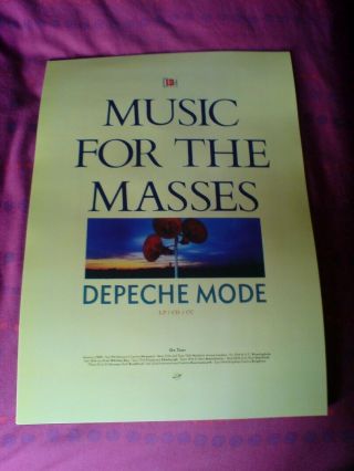 Depeche Mode " Music For The Masses " 17 X 11 Promo Poster