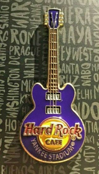 2018 Hard Rock York Yankee Stadium Navy Blue 3d Core Guitar Pin