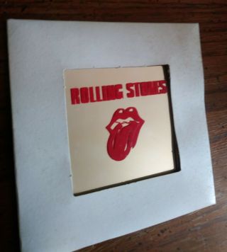Vintage Rolling Stones Carnival Prize Bar Mirror Painted Glass Picture 6”x6”