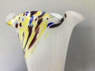 Murano Glass Vase End Of Day Splatter Large 1960 ' s Vintage Retro Multi Colour 3