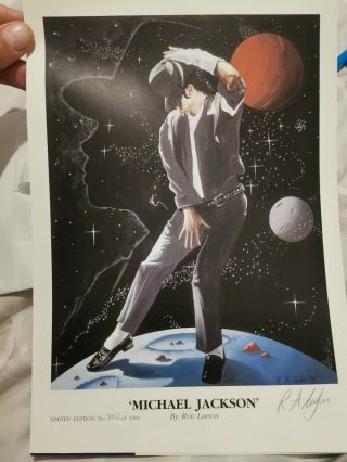 Michael Jackson By Rob Larson Limited Edition Signed By Artist Print