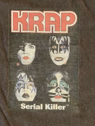 Rare Vintage Serial Killer Krap Kiss Band Parody Shirt Size Large