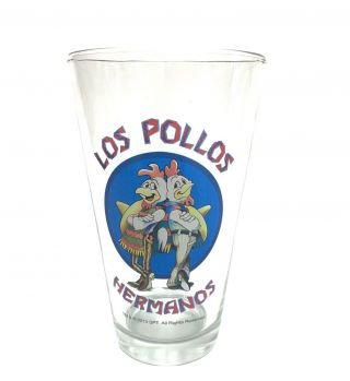 Breaking Bad " Los Pollos Hermanos " Clear Drinking Glass - Gus Fring 16oz