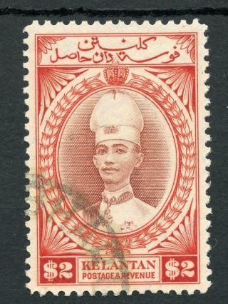 Malaya Kelantan 1937 - 40 $2 Red - Brown And Scarlet Sg53 Fu Cat £250