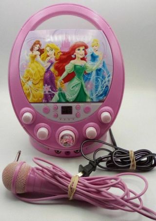 Disney Princess Karaoke Machine W/microphone Ariel/belle/cinderella/aurora