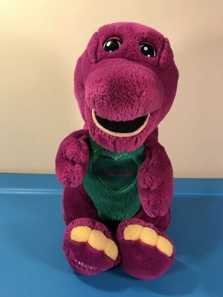 1990 Barney Sings " I Love You " Plush 15 " Lyons Toy - - See Video