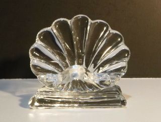 Vintage Baccarat Crystal Bambous Shell Place Card Holder 2 1/2 "