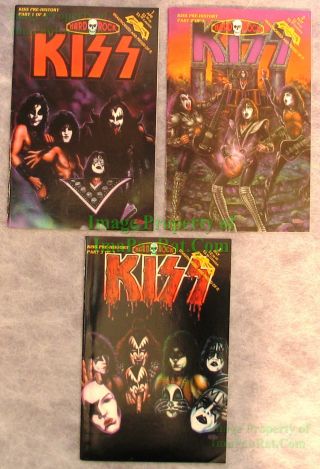 Kiss Hard Rock Comics 1 - 3 Complete Pre - History Set Revolutionary Archive Copies