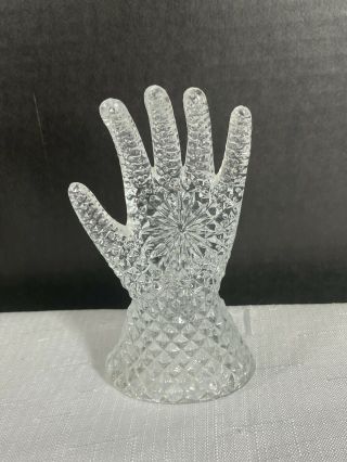 Eapg Early American Pattern Glass Small Starburst Palm Hand Ring Holder Htf