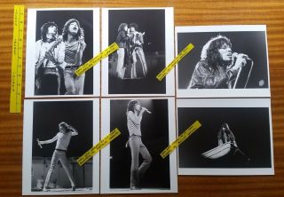 Rolling Stones 6 X Old B&w Photos 10 " X 8 " C.  1970 