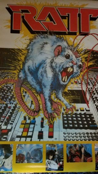 Ratt - Wired For Sound.  1984 Poster Vintage.  Rare Factory.  Ro 143.  Nm.