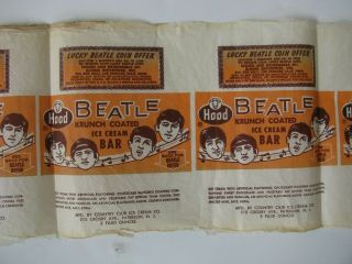 The Beatles Uncut Strip Of 6 Full Hood Ice Cream Bar Wrappers Landfill Find