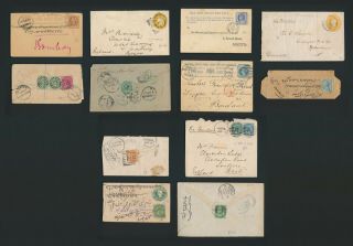 1870 - 1903 Qv India Covers X12 Inc Experimental Po,  Outacamund,  Bombay To Egypt