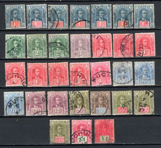 Malaya Straits Settlements 1918 Sarawak Selection Of Stamps Good Pmk