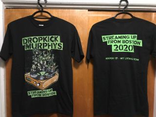 Authentic Dropkick Murphys Med 2020 Streaming Up From Boston 2 Sided T Shirt